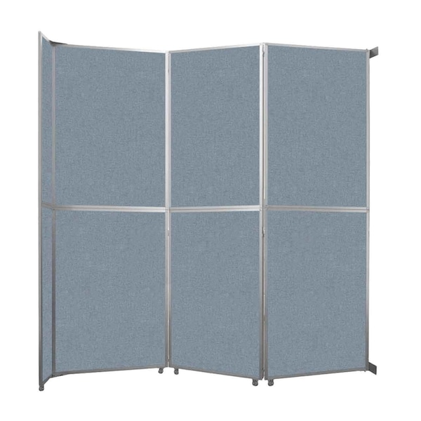 Operable Wall Folding Room Divider 11'9" x 12'3" Powder Blue Fabric